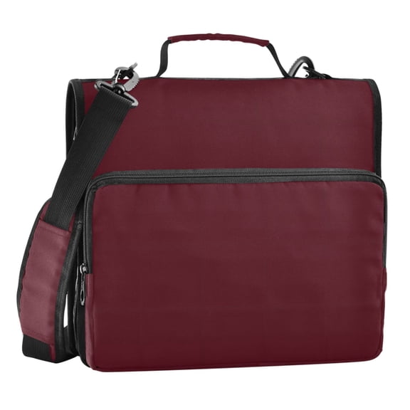 ALAZA Zipper Binder Dark Red 3 Ring Trapper Keeper File Folder Organizer Bag