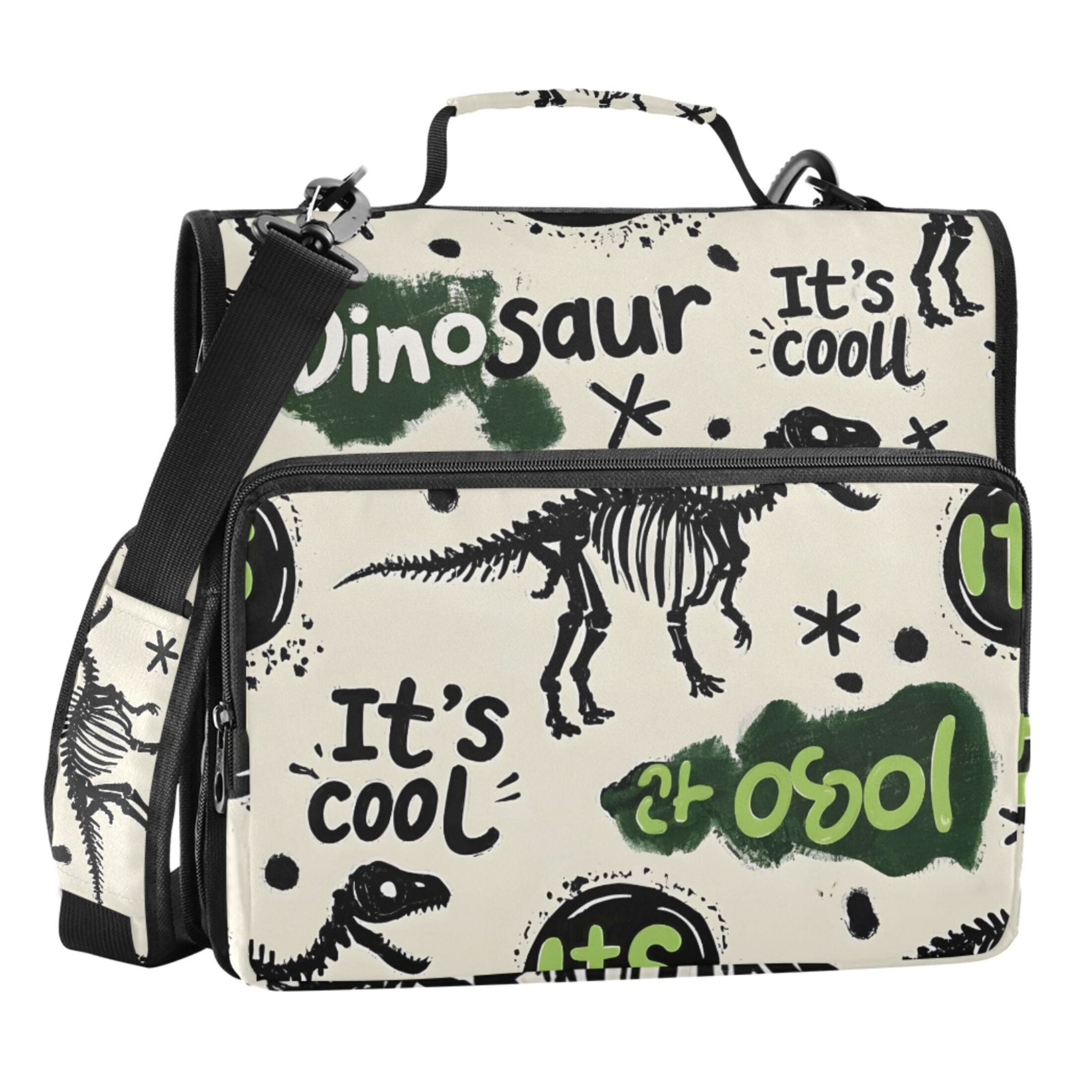 ALAZA Zipper Binder Dinosaur Graffiti 3 Ring Trapper Keeper File Folder Organizer Bag