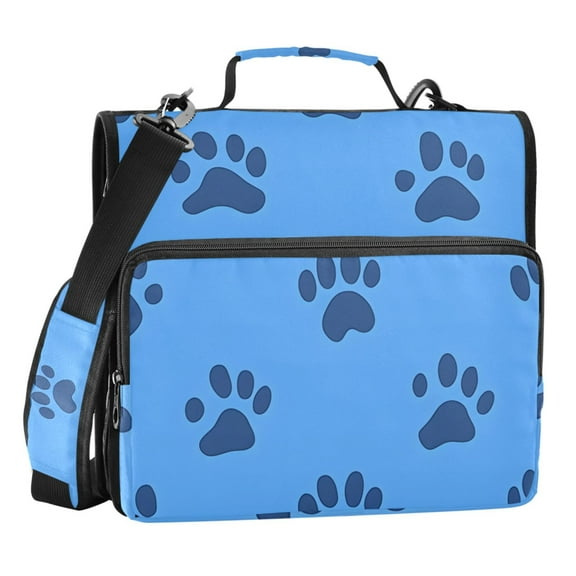 ALAZA Zipper Binder Dog Footprint 3 Ring Trapper Keeper File Folder Organizer Bag