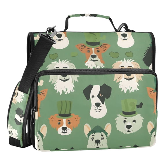 ALAZA Zipper Binder Dog with Hat 3 Ring Trapper Keeper File Folder Organizer Bag