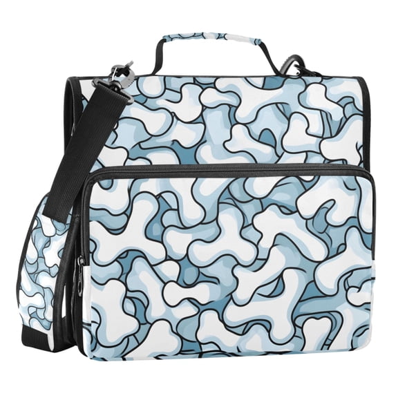 ALAZA Zipper Binder Dogs Bones 3 Ring Trapper Keeper File Folder Organizer Bag