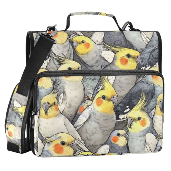ALAZA Zipper Binder Doodle Parrot-p2 2 in 3 Ring Trapper Keeper 500 Sheet Capacity File Folder Organizer Bag
