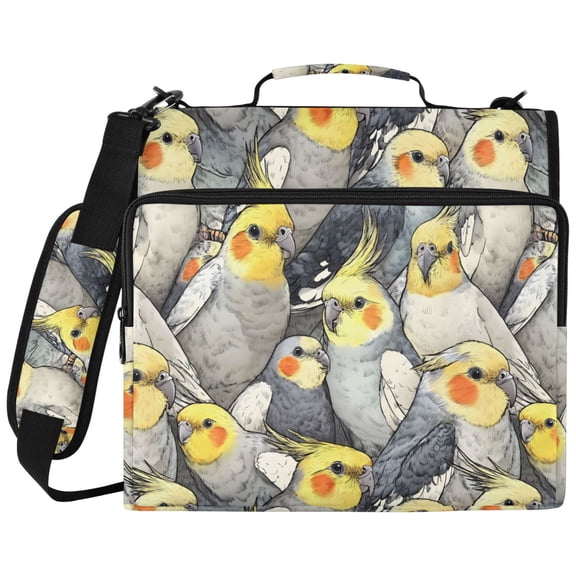 ALAZA Zipper Binder Doodle Parrot-p2 Pattern 2 inch 3 Ring 500 Sheet Capacity Trapper Keeper File Folder Organizer Bag