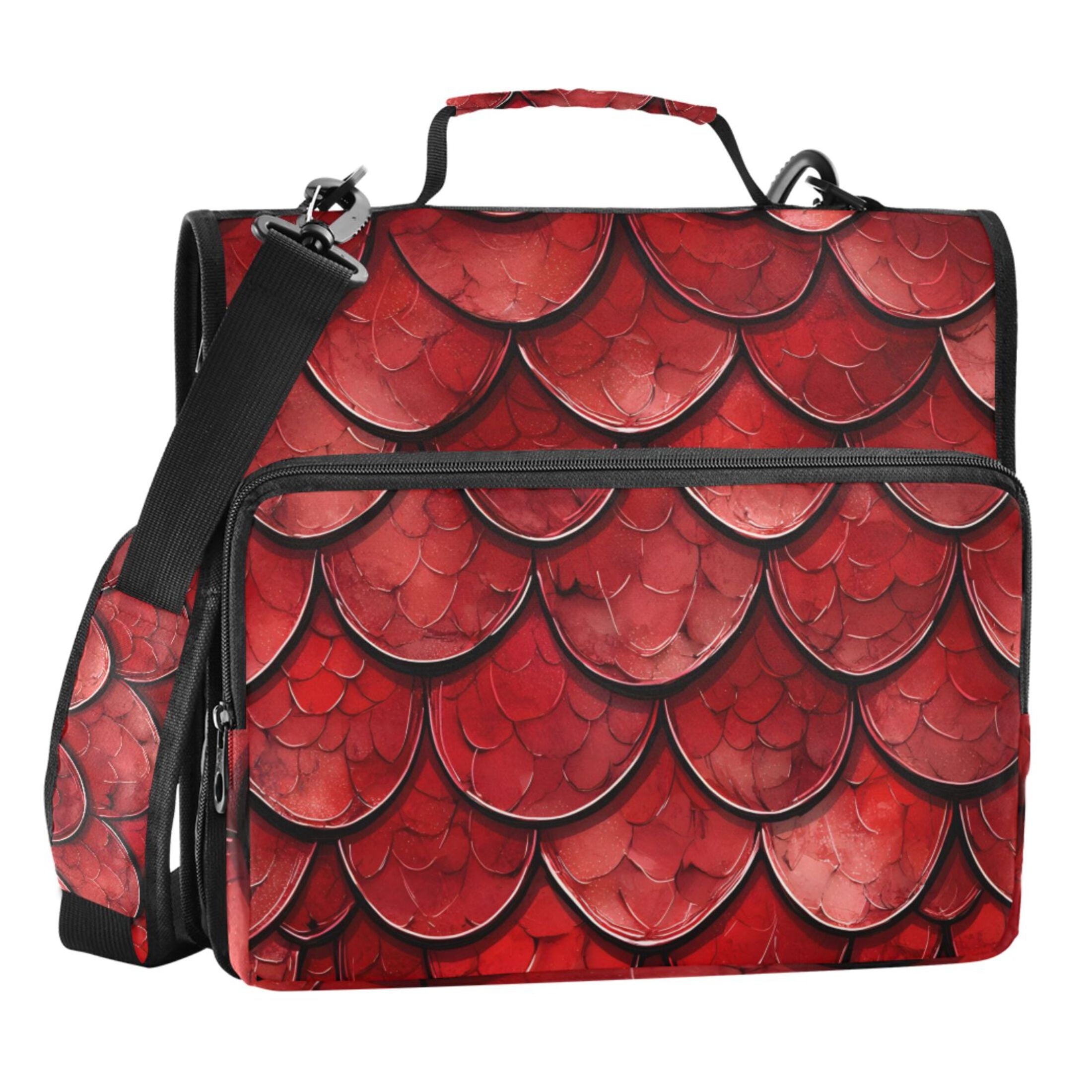 ALAZA Zipper Binder Dragon Scales Red 3 Ring Trapper Keeper File Folder Organizer Bag