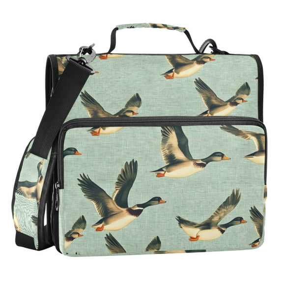 ALAZA Zipper Binder Ducks Flying 3 Ring Trapper Keeper File Folder Organizer Bag