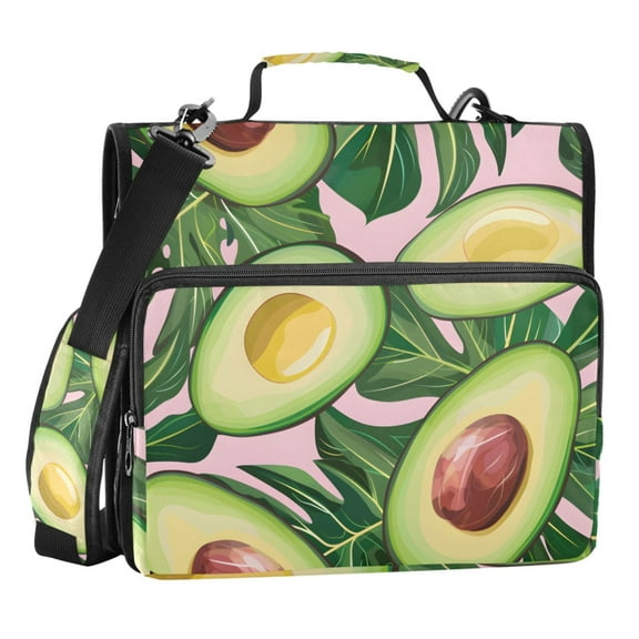 ALAZA Zipper Binder Exotic Avocado 3 Ring Trapper Keeper File Folder Organizer Bag