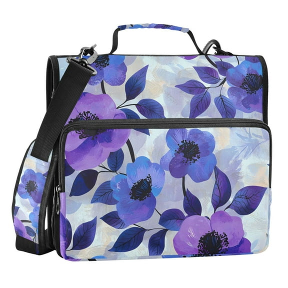 ALAZA Zipper Binder Flower Oil Paint 3 Ring Trapper Keeper File Folder Organizer Bag