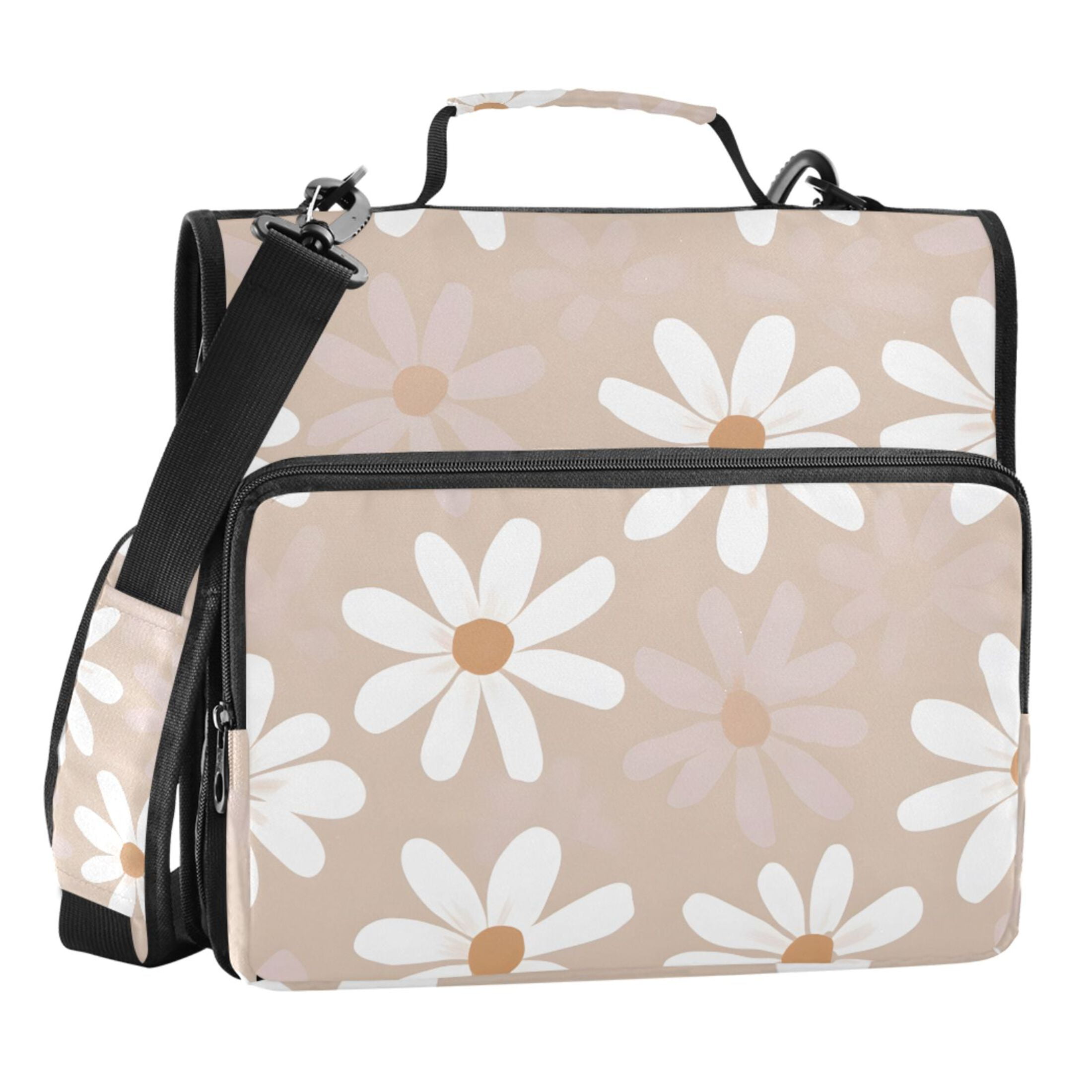 ALAZA Zipper Binder Flower Pattern 3 Ring Trapper Keeper File Folder Organizer Bag