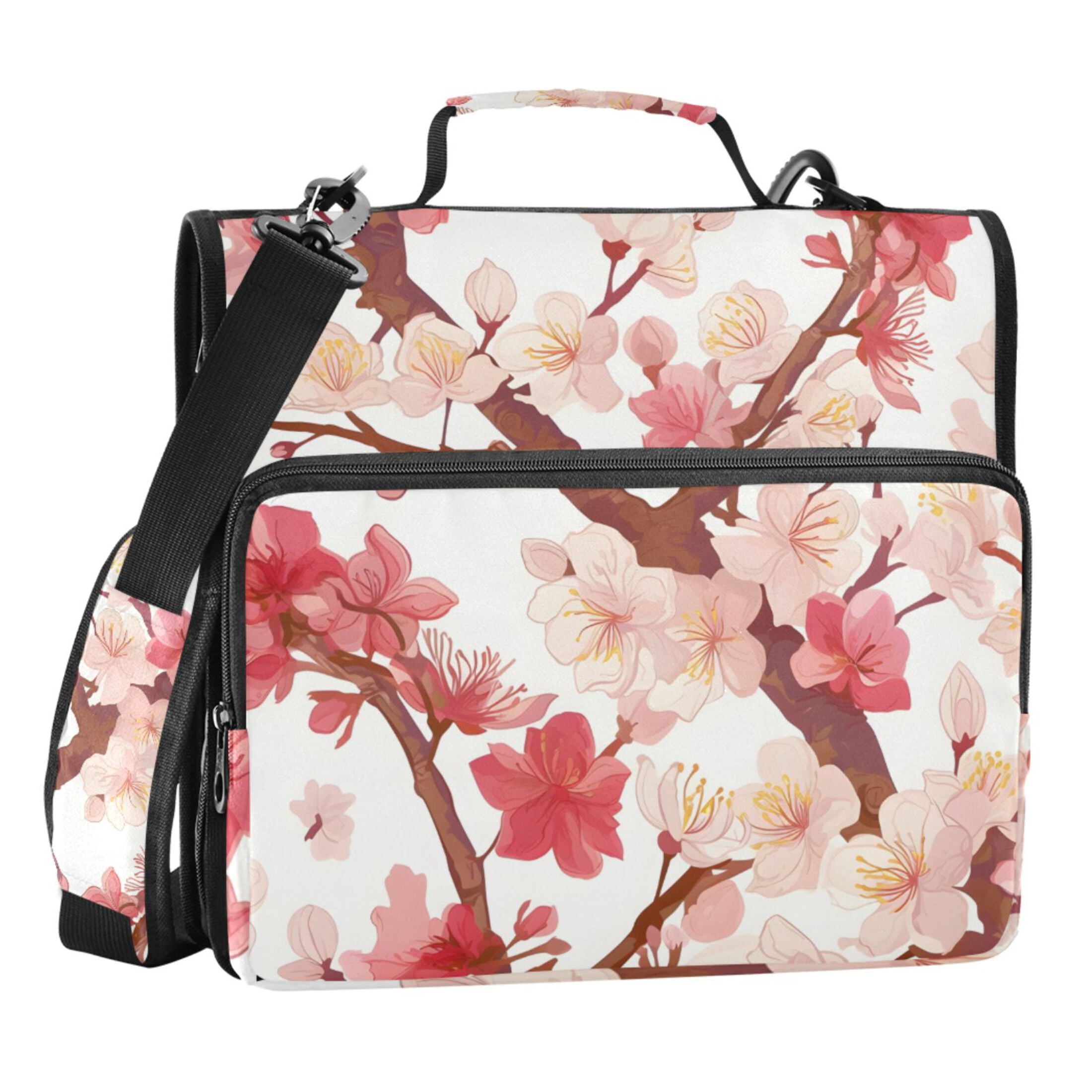 ALAZA Zipper Binder Flower on Tree 3 Ring Trapper Keeper File Folder Organizer Bag