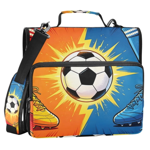 ALAZA Zipper Binder Football Player Illustration 2 in 3 Ring Trapper Keeper 500 Sheet Capacity File Folder Organizer Bag