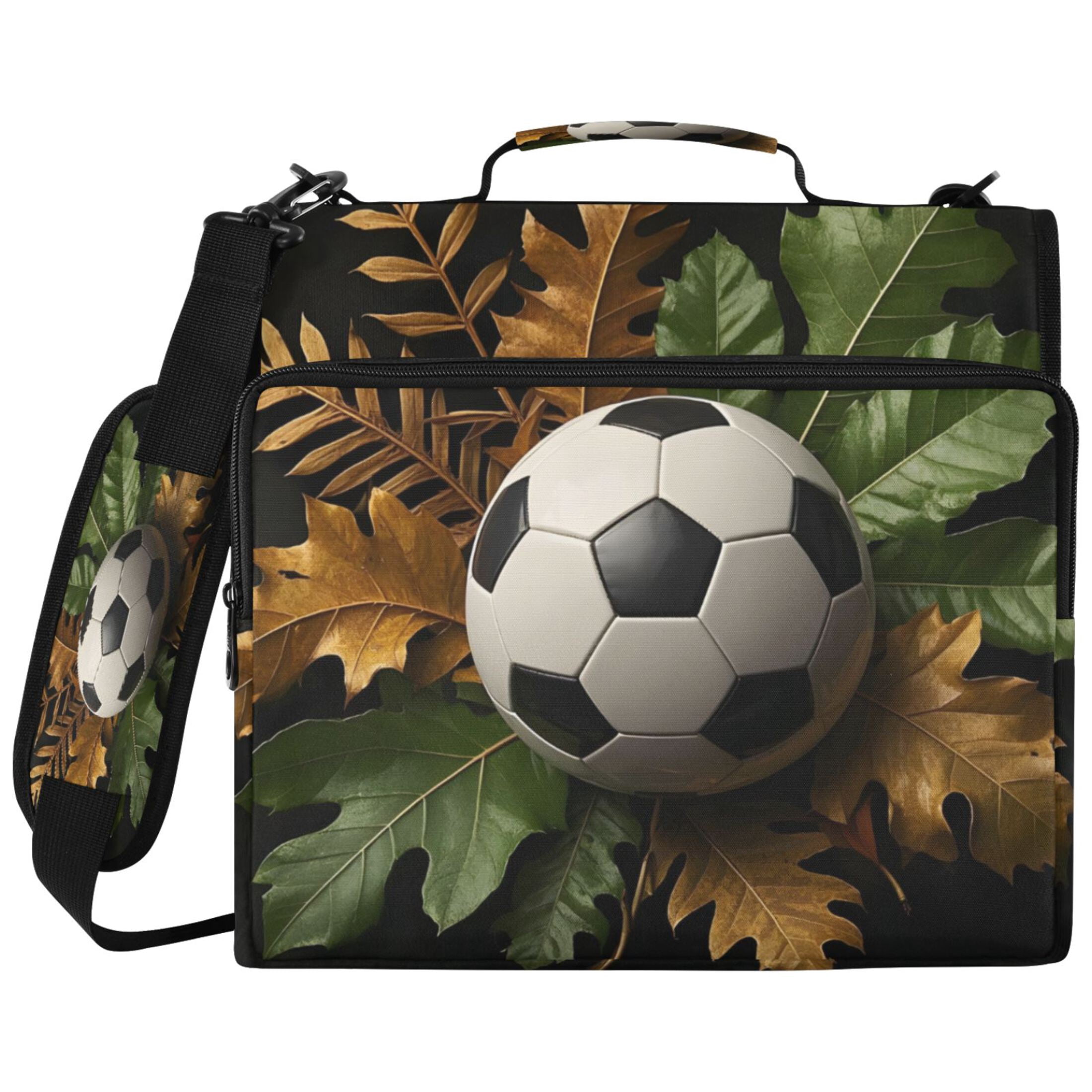 ALAZA Zipper Binder Football in Leaf Pattern 2 inch 3 Ring 500 Sheet ...