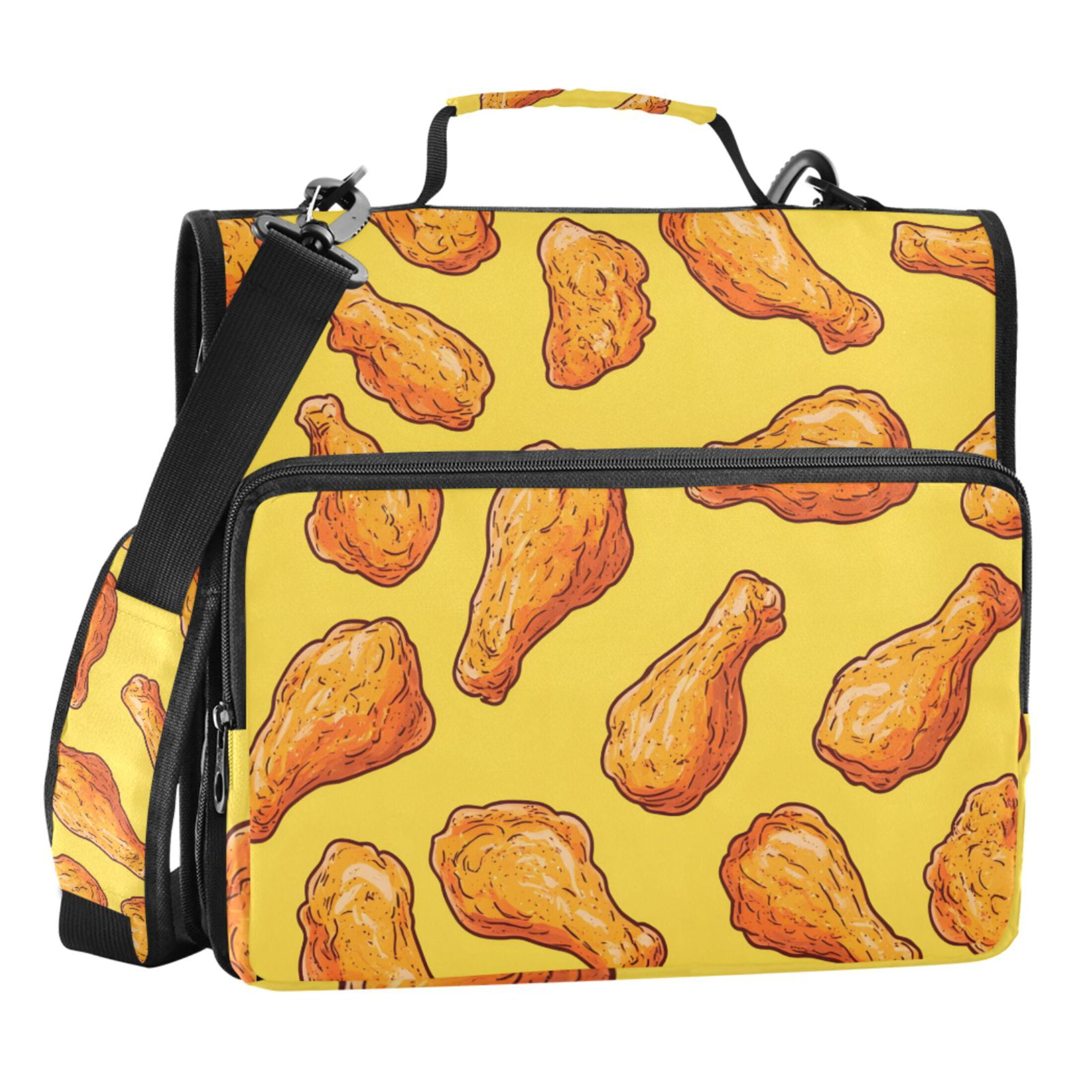 ALAZA Zipper Binder Fried Chickens 3 Ring Trapper Keeper File Folder Organizer Bag