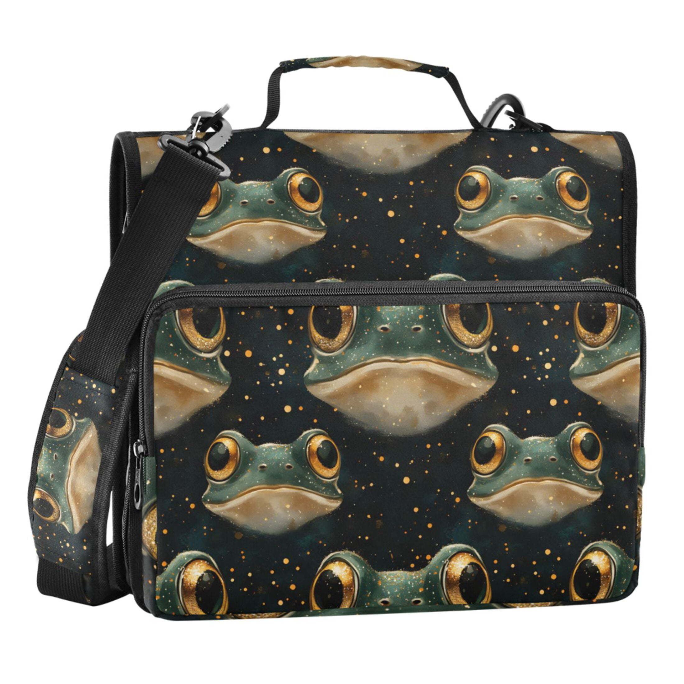 ALAZA Zipper Binder Frogs 3 Ring Trapper Keeper File Folder Organizer Bag