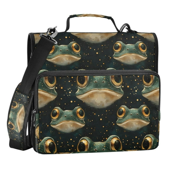 ALAZA Zipper Binder Frogs 3 Ring Trapper Keeper File Folder Organizer Bag