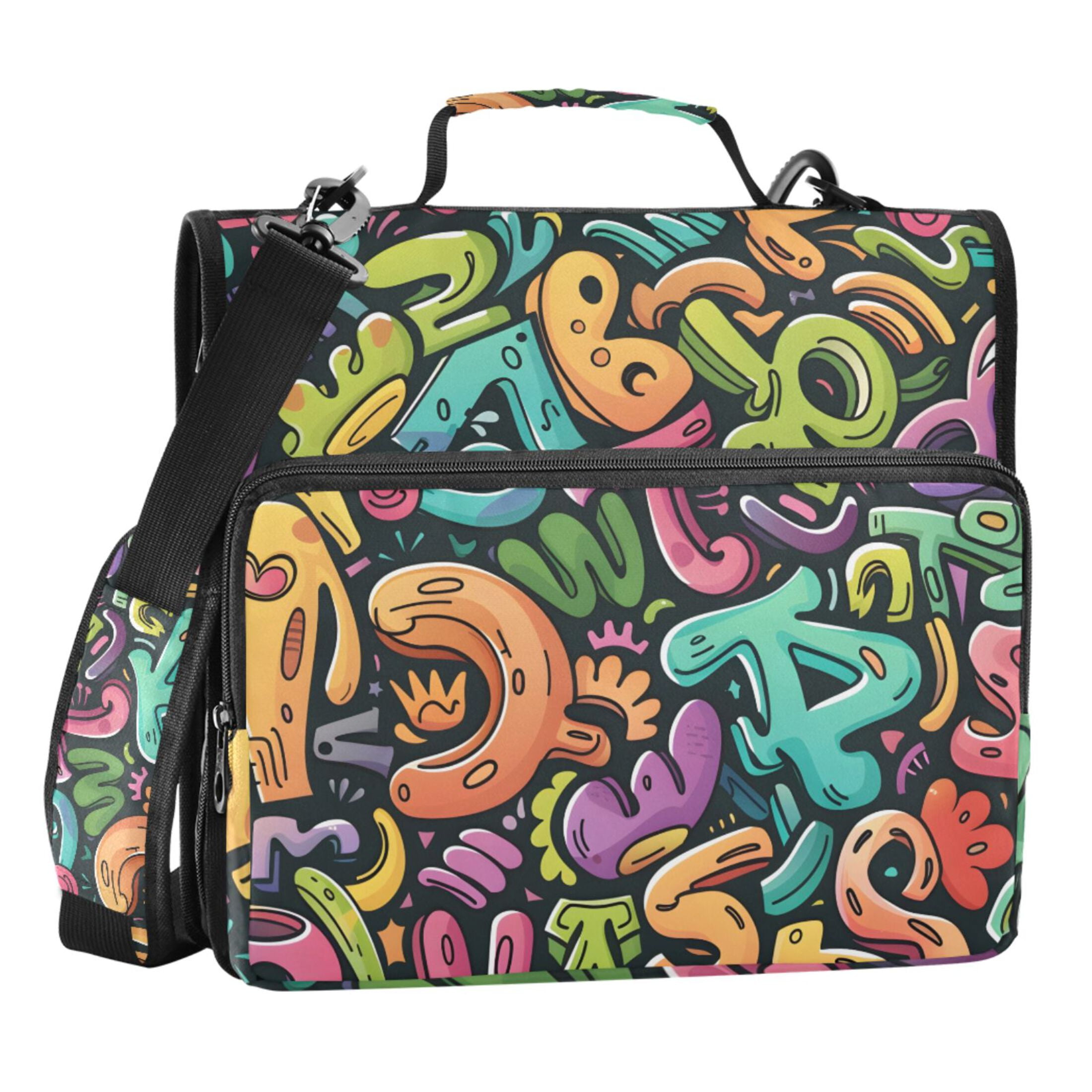 ALAZA Zipper Binder Funny Character 3 Ring Trapper Keeper File Folder Organizer Bag