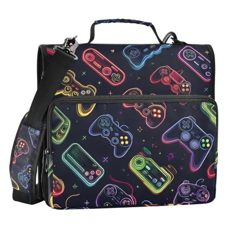 ALAZA Zipper Binder Game Controller 1.5 inch 3 Ring 500 Sheet Capacity File Folder School Organizer
