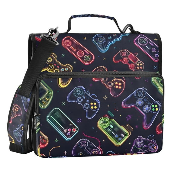 ALAZA Zipper Binder Game Controller 1.5 inch 3 Ring 500 Sheet Capacity File Folder School Organizer