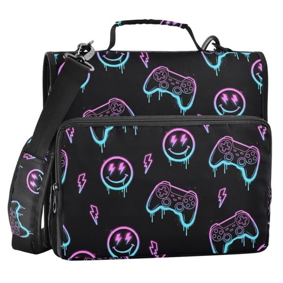 ALAZA Zipper Binder Game Controller Gradient 2 in 3 Ring Trapper Keeper 500 Sheet Capacity File Folder Organizer Bag