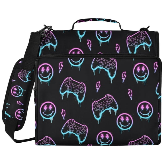 ALAZA Zipper Binder Game Controller Gradient Pattern 2 inch 3 Ring 500 Sheet Capacity Trapper Keeper File Folder Organizer Bag