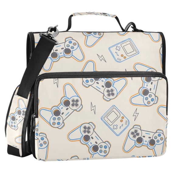 ALAZA Zipper Binder Game Controller Lightning 2 in 3 Ring Trapper Keeper 500 Sheet Capacity File Folder Organizer Bag