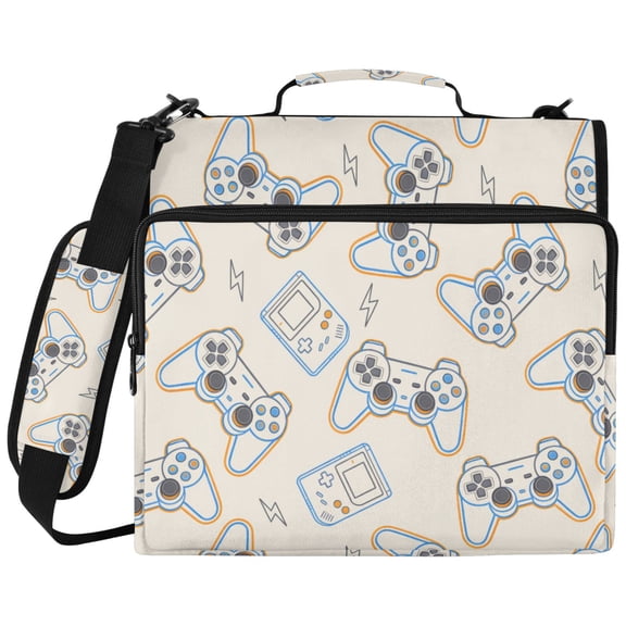 ALAZA Zipper Binder Game Controller Lightning Pattern 2 inch 3 Ring 500 Sheet Capacity Trapper Keeper File Folder Organizer Bag