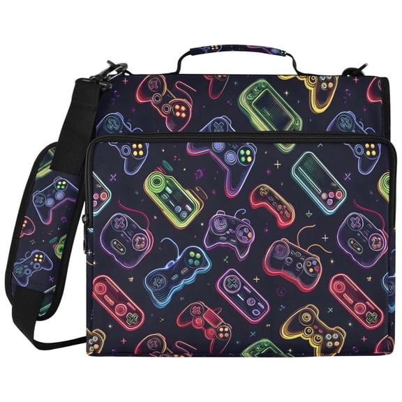 ALAZA Zipper Binder Game Controller Pattern 2 inch 3 Ring 500 Sheet Capacity Trapper Keeper File Folder Organizer Bag