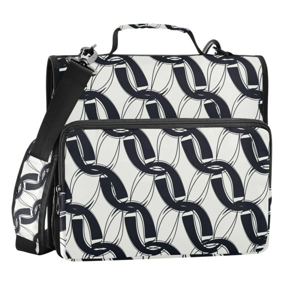 ALAZA Zipper Binder Geometric Art 3 Ring Trapper Keeper File Folder Organizer Bag