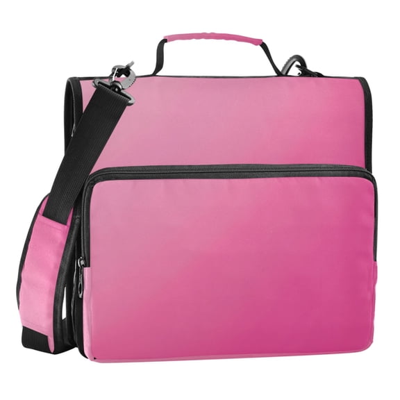 ALAZA Zipper Binder Gradient Pink 3 Ring Trapper Keeper File Folder Organizer Bag