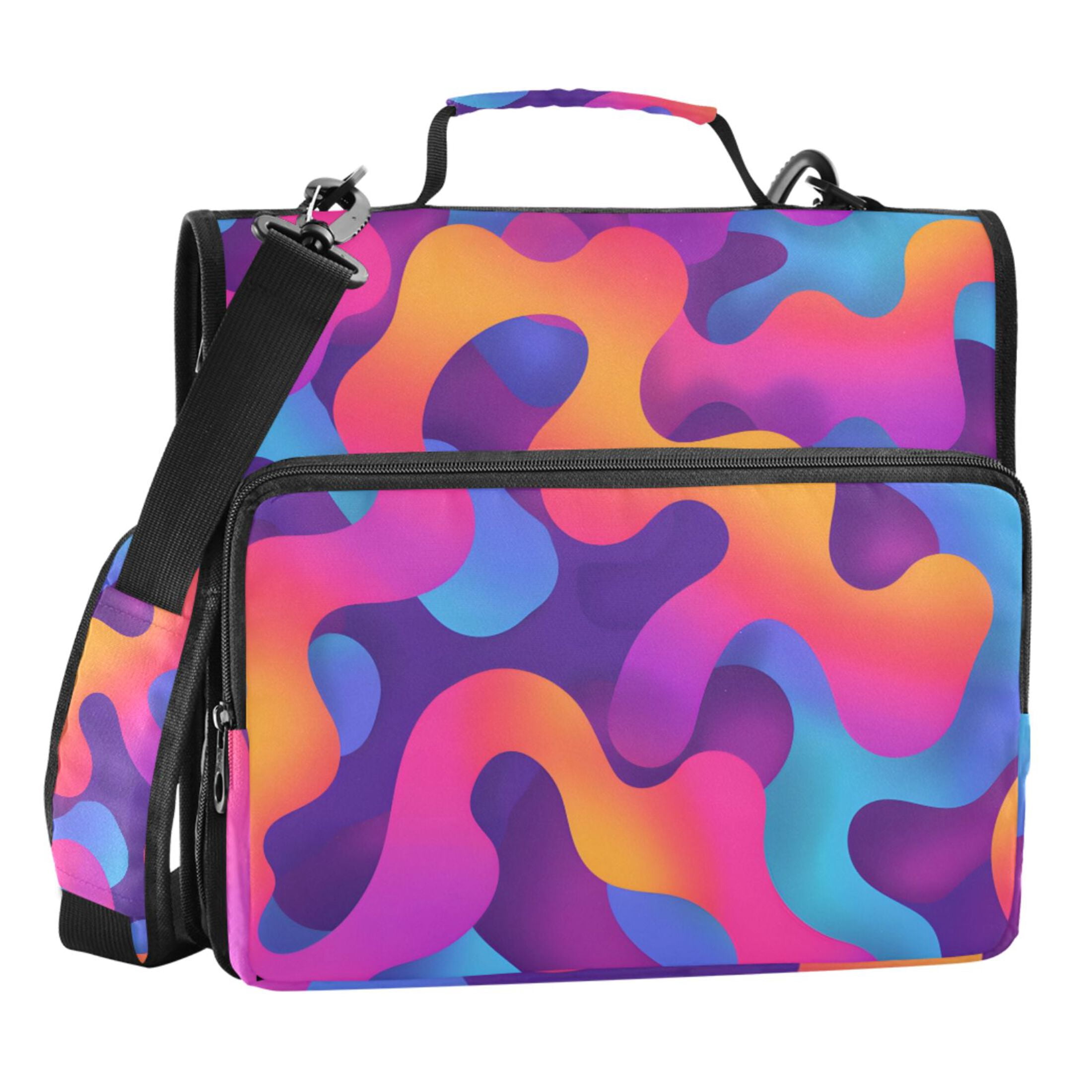 ALAZA Zipper Binder Gradient Rainbow 3 Ring Trapper Keeper File Folder Organizer Bag