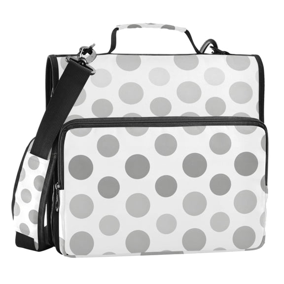 ALAZA Zipper Binder Gray Polka Dots 3 Ring Trapper Keeper File Folder Organizer Bag
