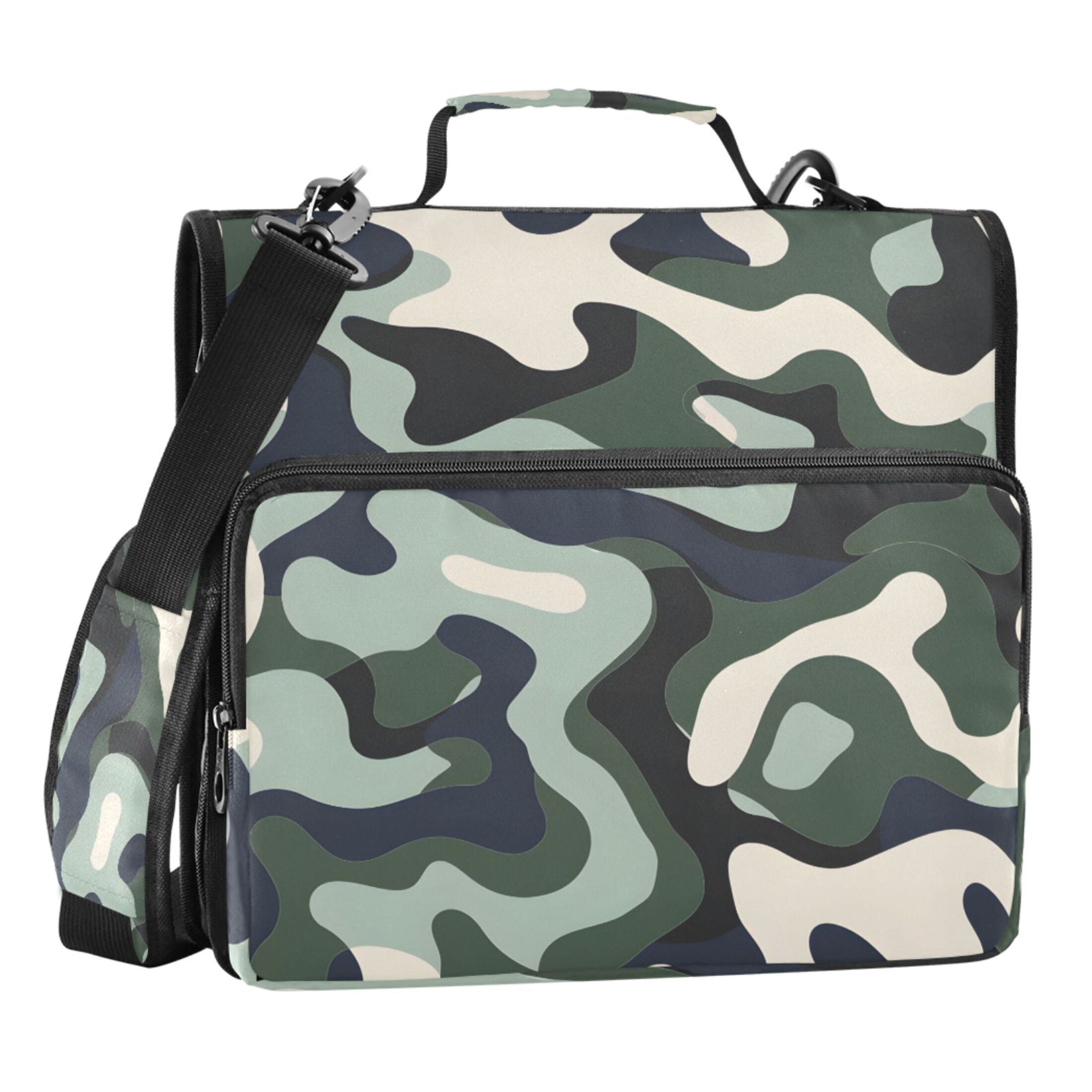 ALAZA Zipper Binder Green Graffiti 3 Ring Trapper Keeper File Folder Organizer Bag