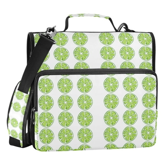 ALAZA Zipper Binder Green Lemon 3 Ring Trapper Keeper File Folder Organizer Bag