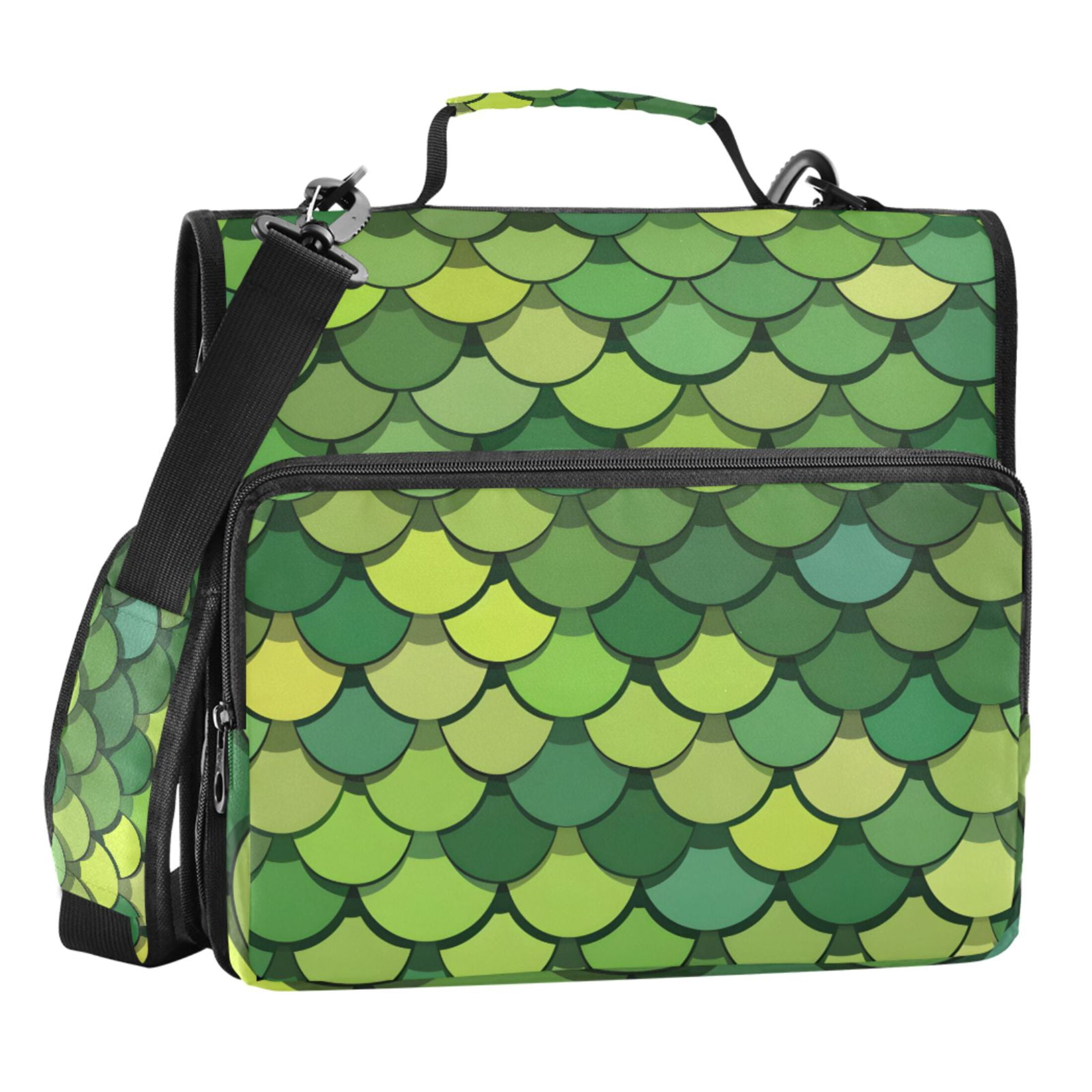 ALAZA Zipper Binder Green Scales 3 Ring Trapper Keeper File Folder Organizer Bag