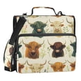 thumbnail image 1 of ALAZA Zipper Binder Highland Cattles 3 Ring Trapper Keeper File Folder Organizer Bag, 1 of 8
