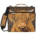 ALAZA Zipper Binder Highland Cattles on Leopard Pattern 2 inch 3 Ring ...