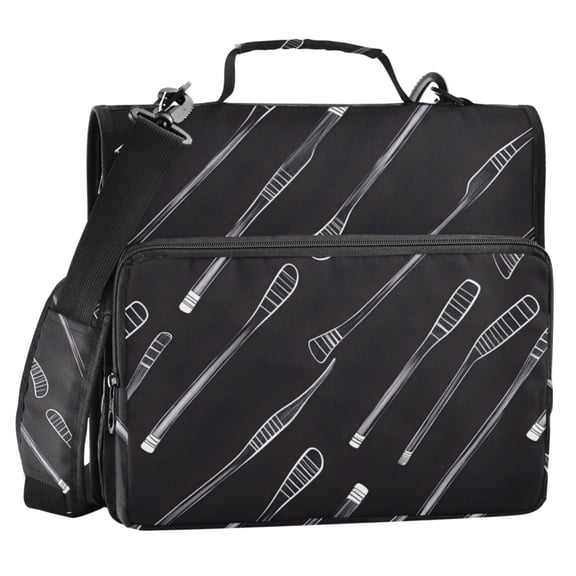 ALAZA Zipper Binder Hockey Sticks 2 in 3 Ring Trapper Keeper 500 Sheet Capacity File Folder Organizer Bag