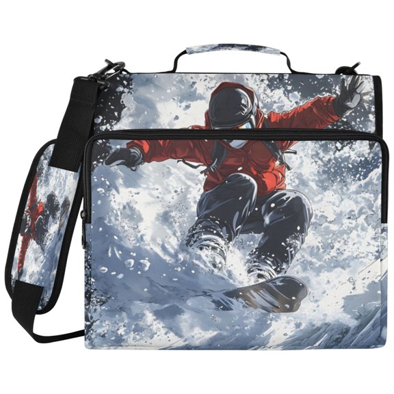 ALAZA Zipper Binder Ice-skater Pattern 2 inch 3 Ring 500 Sheet Capacity Trapper Keeper File Folder Organizer Bag