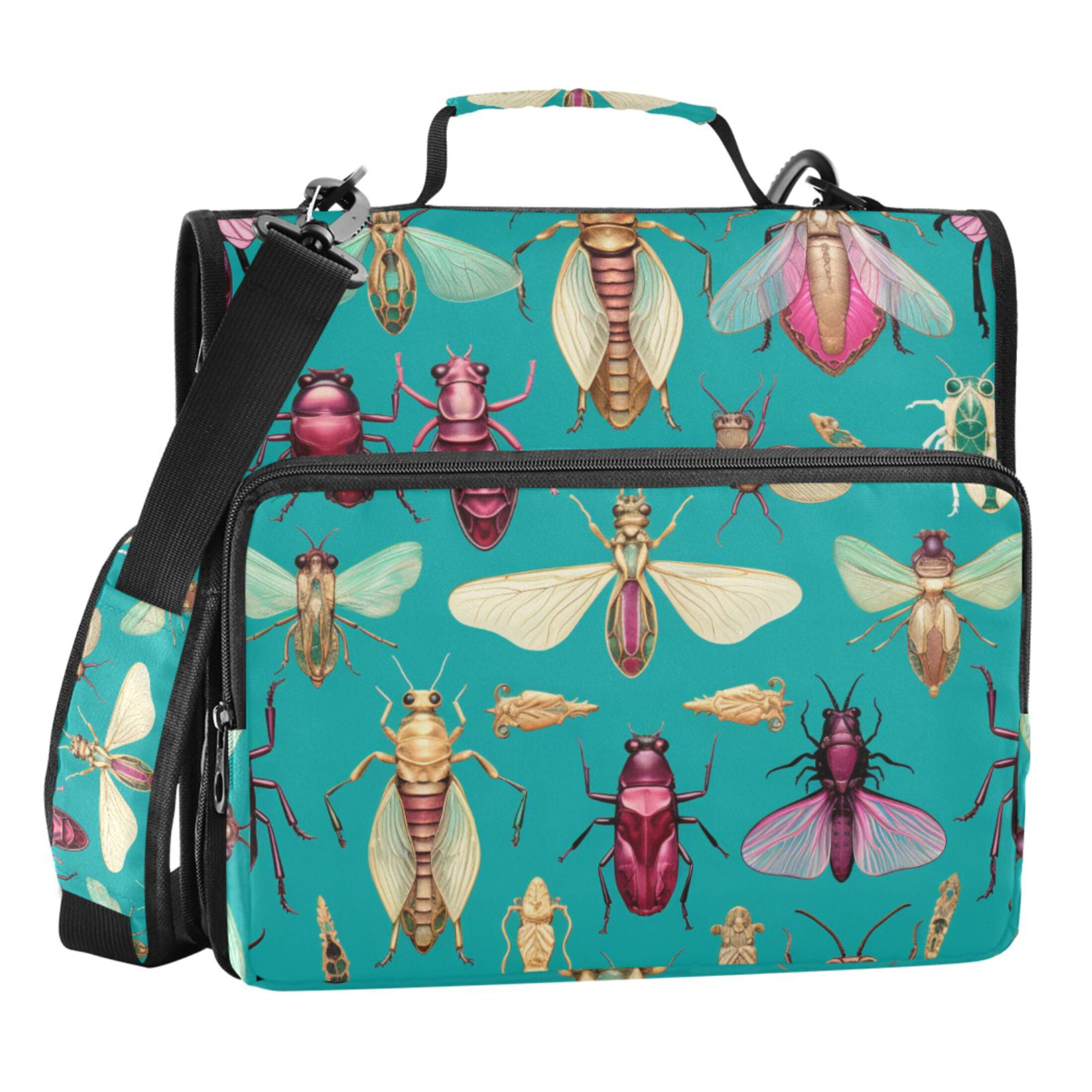 ALAZA Zipper Binder Insect 3 Ring Trapper Keeper File Folder Organizer Bag