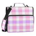 thumbnail image 1 of ALAZA Zipper Binder Lavender Checkered 3 Ring Trapper Keeper File Folder Organizer Bag, 1 of 8