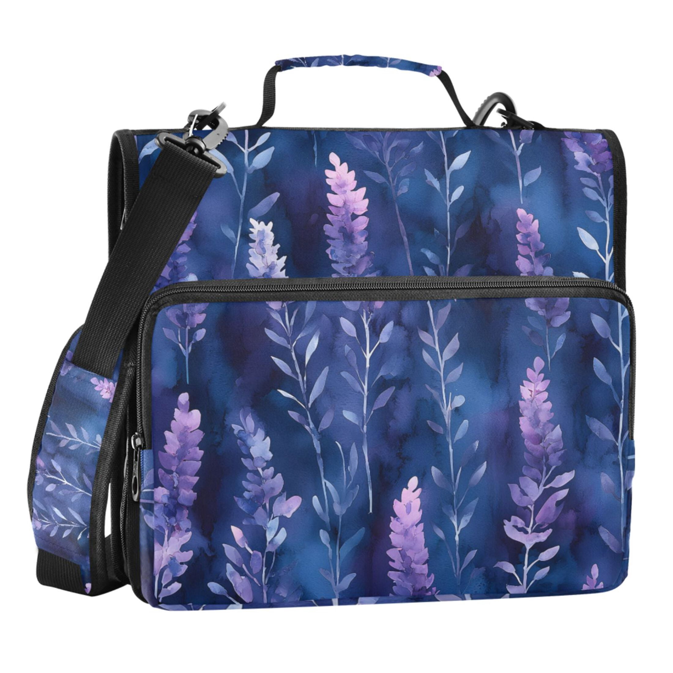 ALAZA Zipper Binder Lavender Flowers 3 Ring Trapper Keeper File