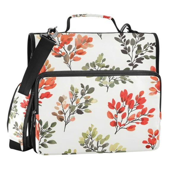 ALAZA Zipper Binder Leaves1 3 Ring Trapper Keeper File Folder Organizer Bag