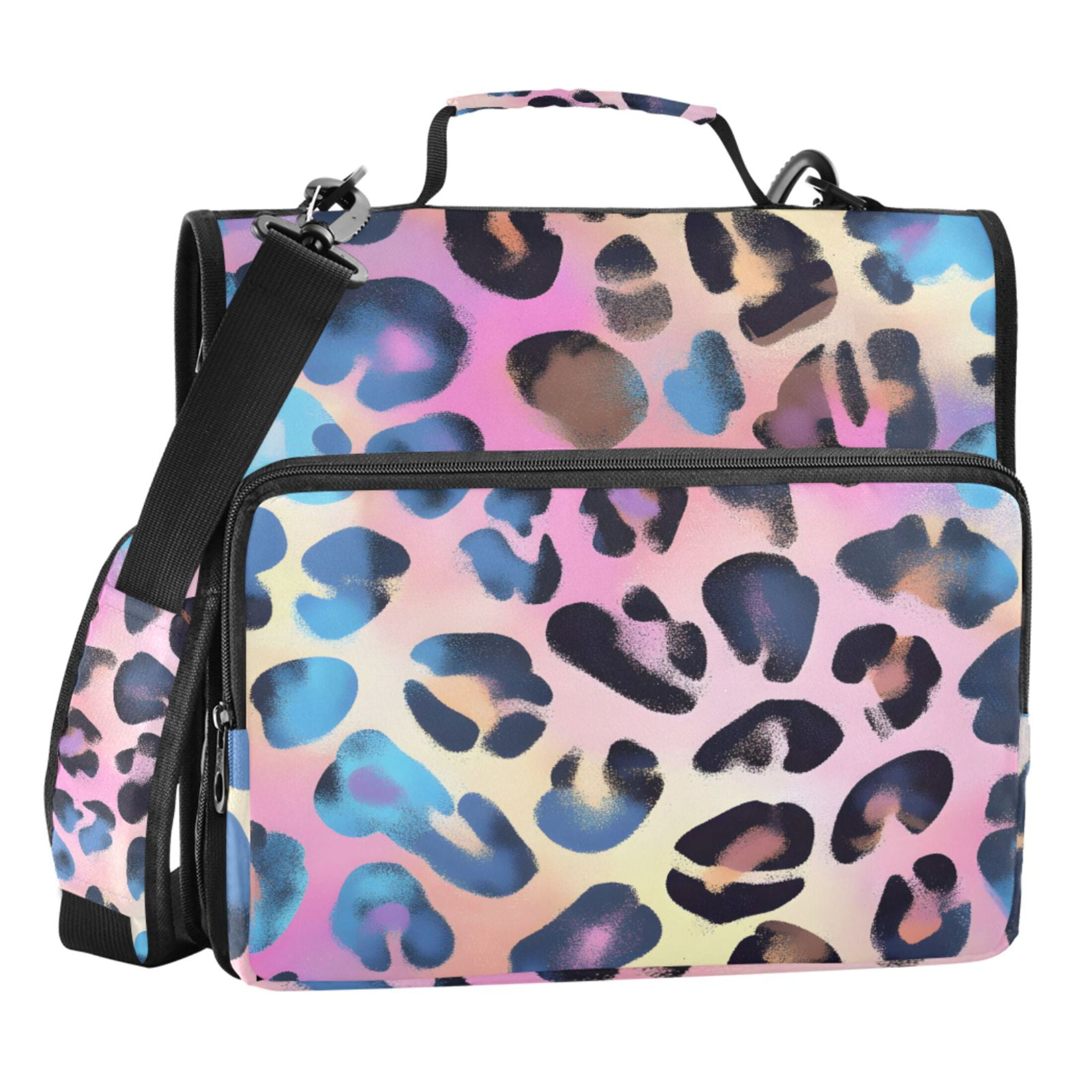 ALAZA Zipper Binder Leopard-a2 Print 3 Ring Trapper Keeper File Folder Organizer Bag