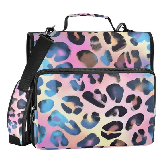 ALAZA Zipper Binder Leopard-a2 Print 3 Ring Trapper Keeper File Folder Organizer Bag