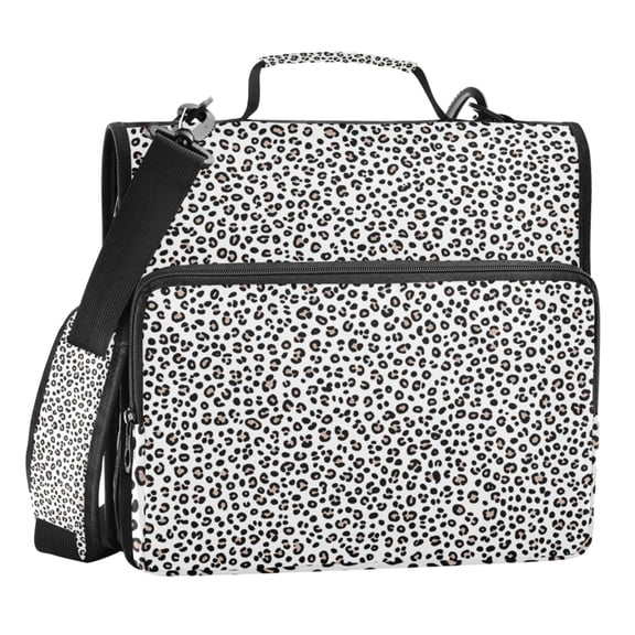 ALAZA Zipper Binder Leopard-x1 3 Ring Trapper Keeper File Folder Organizer Bag