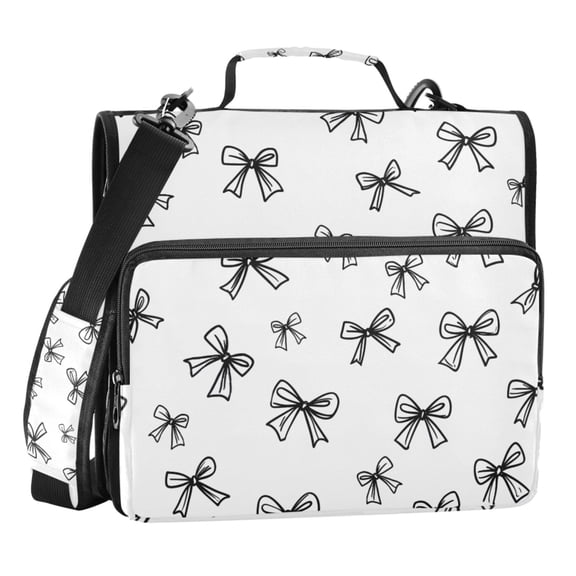 ALAZA Zipper Binder Line Bows 3 Ring Trapper Keeper File Folder Organizer Bag