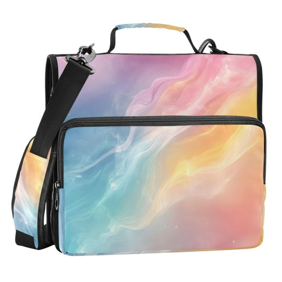 ALAZA Zipper Binder Liquid Pink Marble 3 Ring Trapper Keeper File Folder Organizer Bag