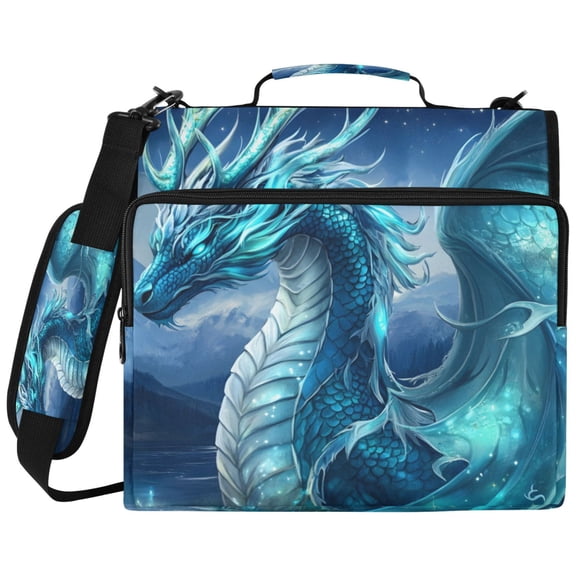 ALAZA Zipper Binder Magic Dragon Wings Pattern 2 inch 3 Ring 500 Sheet Capacity Trapper Keeper File Folder Organizer Bag