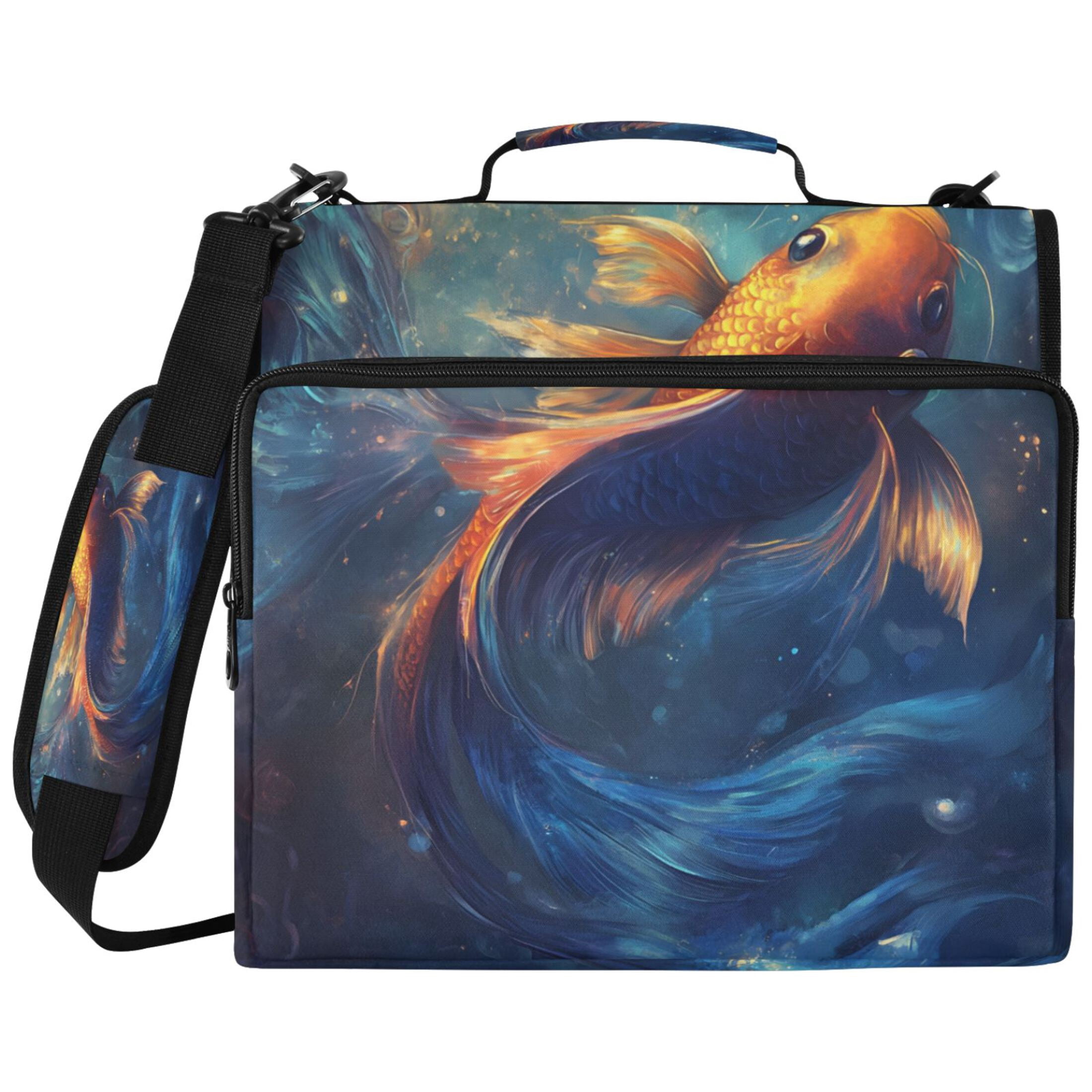 ALAZA Zipper Binder Magical Fish Pattern 2 inch 3 Ring 500 Sheet ...