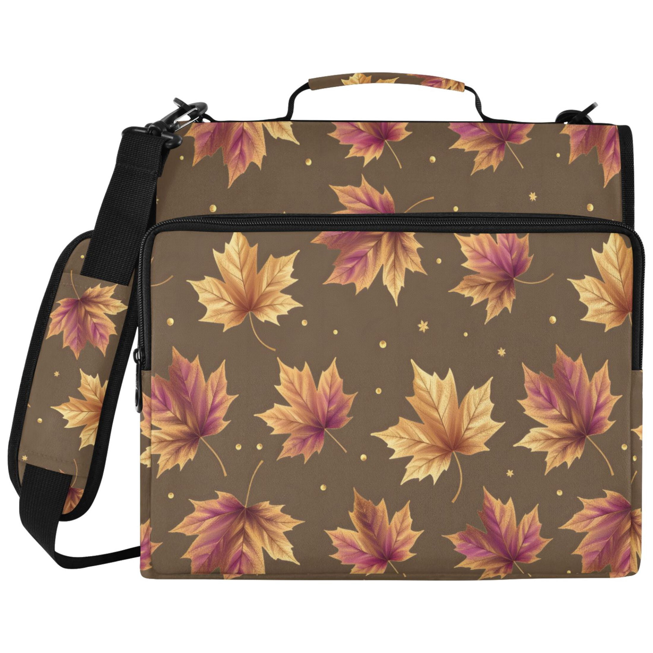 ALAZA Zipper Binder Maple Leaf Dots Pattern 2 inch 3 Ring 500 Sheet ...