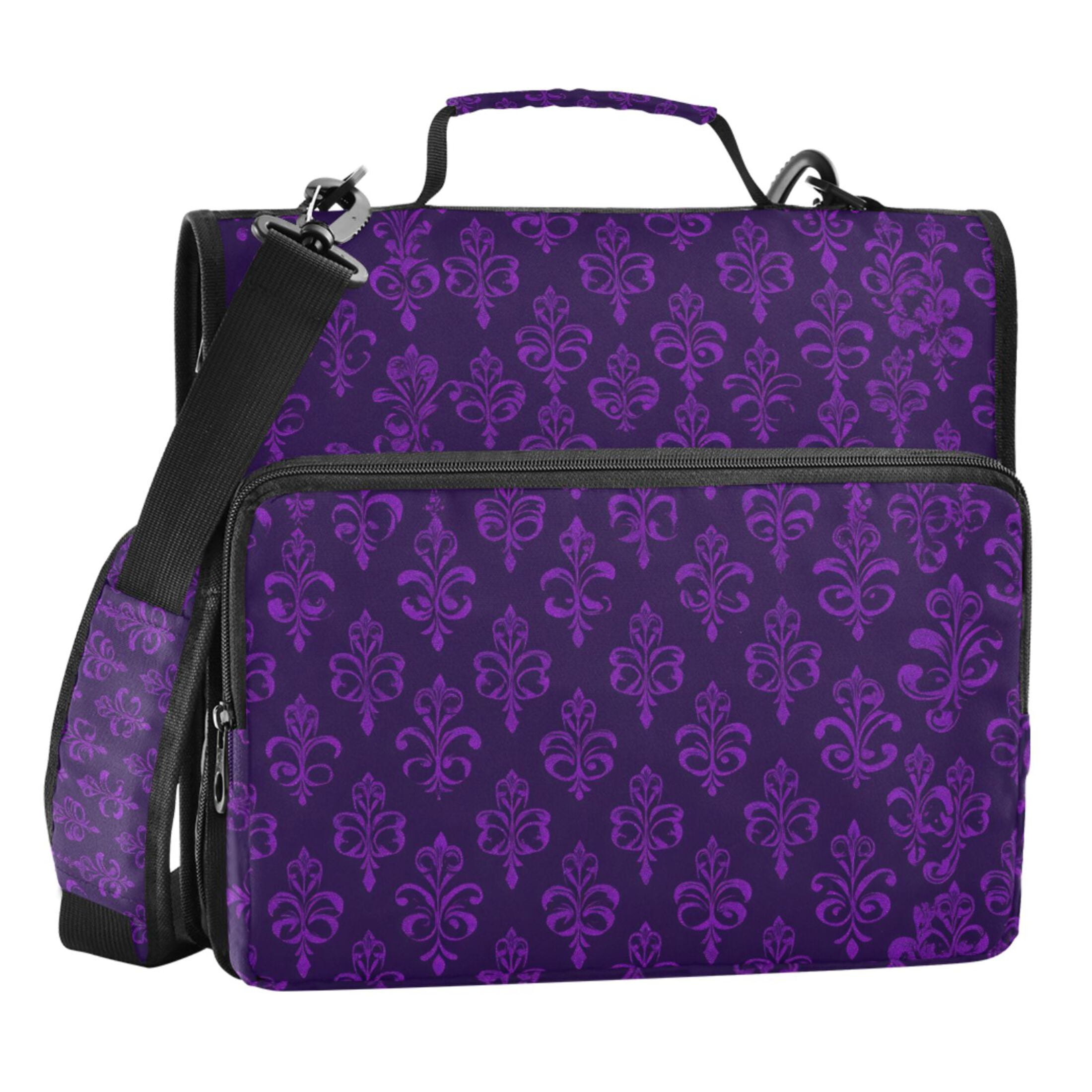 ALAZA Zipper Binder Mardi Gras Art Pattern 3 Ring Trapper Keeper File Folder Organizer Bag